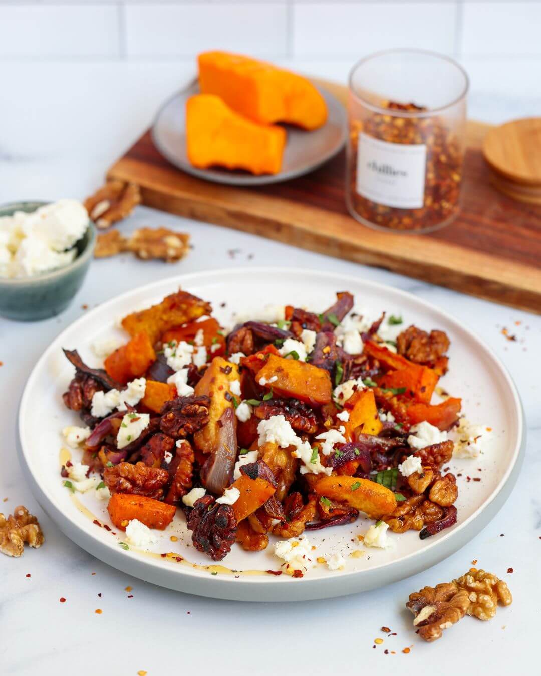  Maple Roasted Pumpkin with Chili & Feta