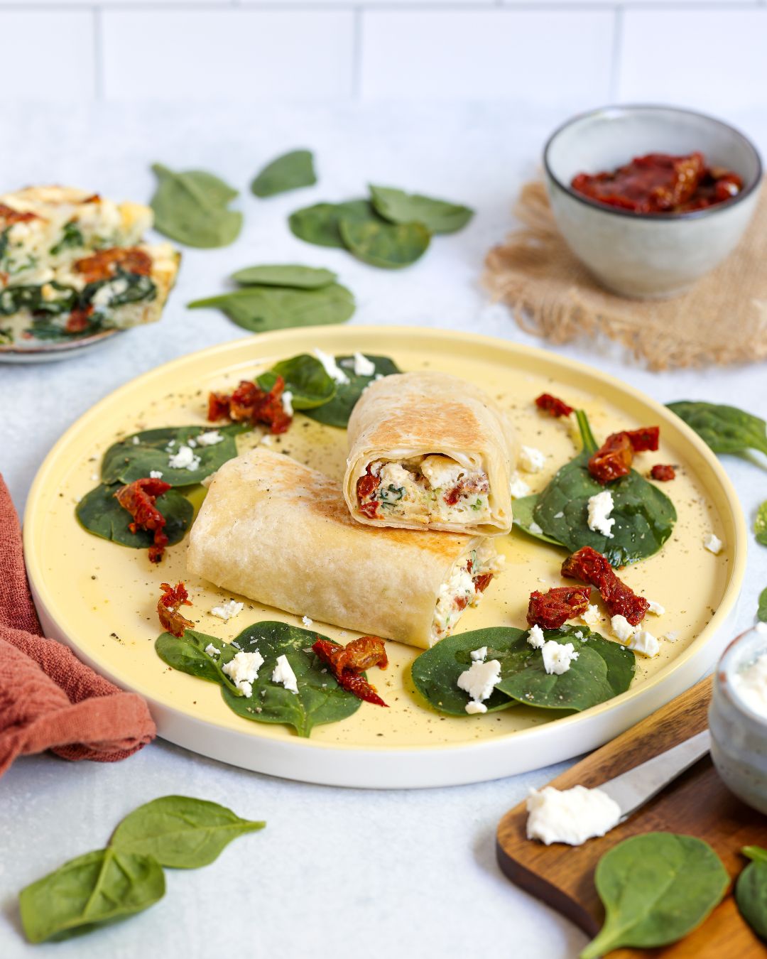  Make-Ahead Egg, Spinach & Feta Wraps